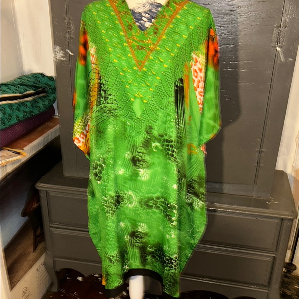 Green Patterned Women's Dress
